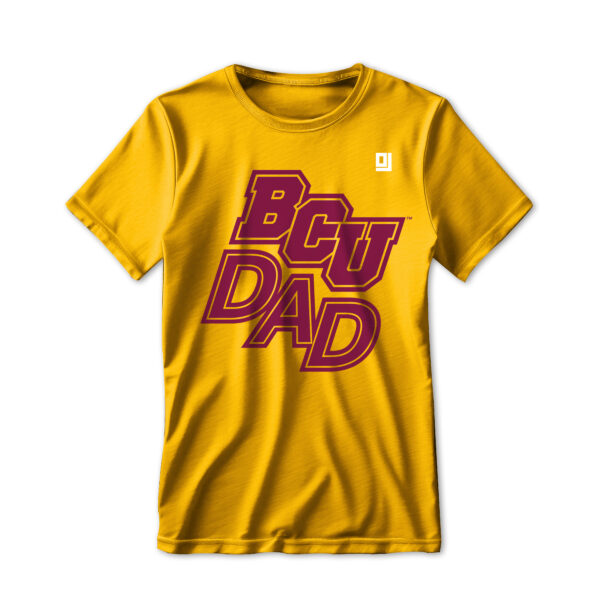 '25 Unisex Bethune Cookman Gold Tee w/ Slant Logo Dad