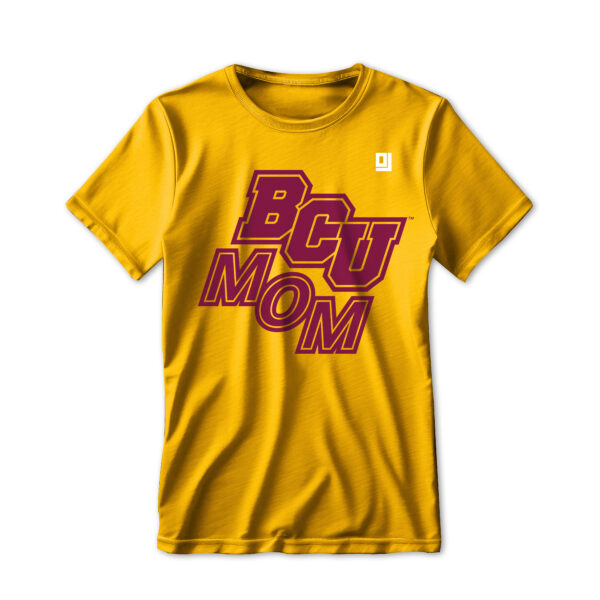 '25 Unisex Bethune Cookman Gold Tee w/ Slant Logo Mom