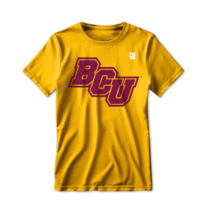 '25 Unisex Bethune Cookman Gold Tee w/ Slant Logo Variation 1