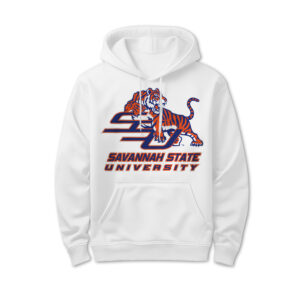 '25 Unisex Savannah State White Hoodie w/ Primary Mark