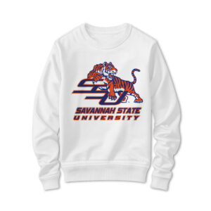 '25 Unisex Savannah State White Sweatshirt w/ Primary Mark