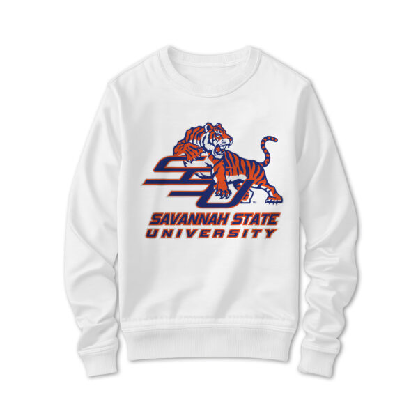 '25 Unisex Savannah State White Sweatshirt w/ Primary Mark