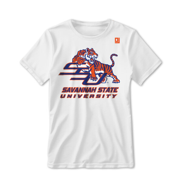 '25 Unisex Savannah State White Tee w/ Primary Mark