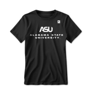 '25 Unisex Alabama State Black Tee w/ Logo 1