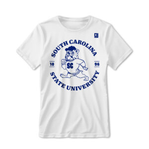 '25 Unisex SC State White Tee w/ Dark Blue Bulldog 1
