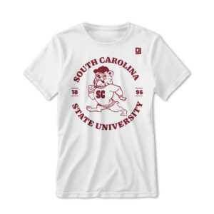 '25 Unisex SC State White Tee w/ Garnet Bulldog 1