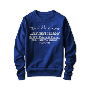 '25 Unisex Savannah State Walls Group Homecoming Blue Sweatshirt 2