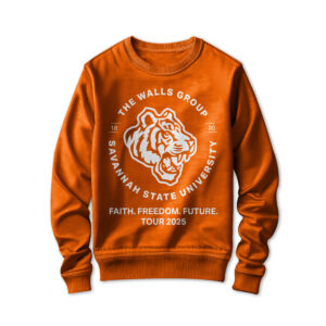 '25 Unisex Savannah State Walls Group Homecoming Orange Sweatshirt 1