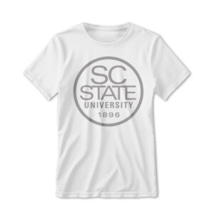 '25 Unisex SC State White Tee w/ Gray Circular Logo