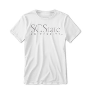 '26 Unisex SC State White Tee w/ Gray University Mark